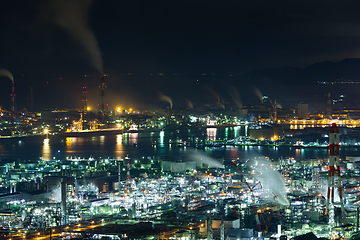 Image showing Mizushima industrial area in Japan at night