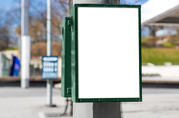 Image showing empty billboard on waste container in tallinn city