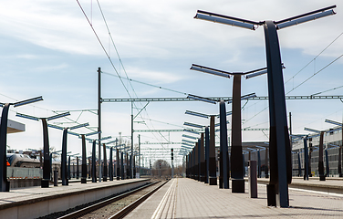 Image showing empty railway station in tallinn city, estonia