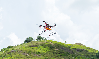 Image showing Drone flying at outdoor