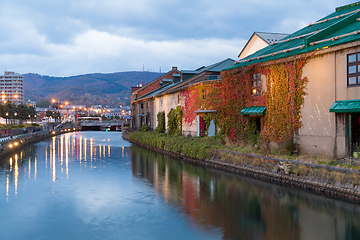 Image showing Otaru canel in Japan at night