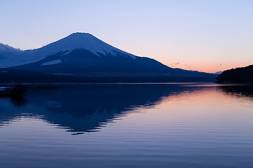 Image showing Mountain Fuji at sunset