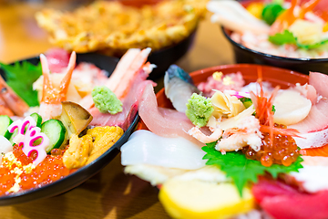 Image showing Seafood sashimi bowl