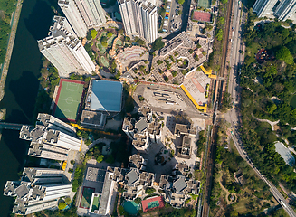 Image showing Top view of building in Hong Kong city