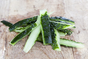 Image showing green peel of a cucumber