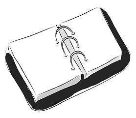 Image showing Black bookbinder with white papers illustration vector on white 