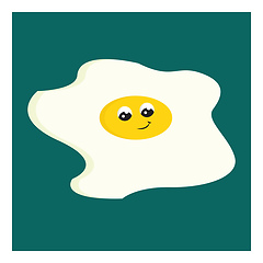 Image showing Vector illustration of a happy egg on turquoise background 