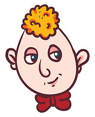 Image showing Boy with red neck bow vector or color illustration