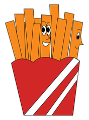 Image showing A box of French fries vector or color illustration