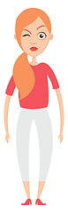 Image showing Girl in white pants illustration vector on white background