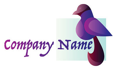 Image showing Puple bird and blank space for company name logo vector illustra