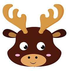 Image showing Clipart of the face of a cute baby deer vector or color illustra