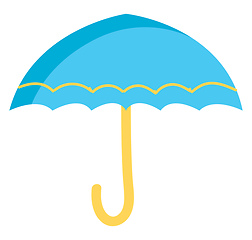 Image showing Blue and yellow umbrella illustration color vector on white back
