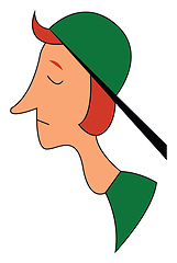 Image showing Guy wearing green hat vector illustration 