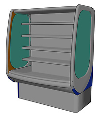 Image showing Simple vector illustration of a super market fridge white backgr