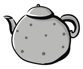 Image showing Clipart of a grey-colored teapot vector or color illustration