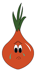 Image showing A crying red onion vector or color illustration