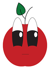 Image showing Emoji of an upset apple vector or color illustration