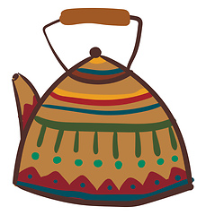 Image showing Clipart of multi-colored teapot vector or color illustration