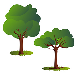 Image showing Couple of green trees vector illustration on white background