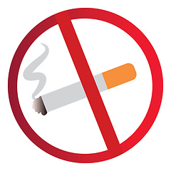 Image showing Vector illustration of a no smoking sign on a white background