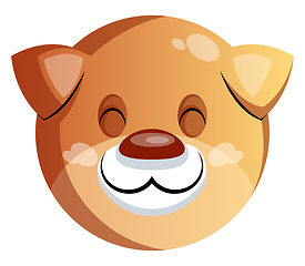 Image showing Cute brown cartoon dog vector illustartion on white background