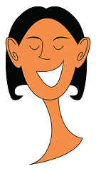 Image showing A laughing skinny cartoon girl in cropped hairstyle vector or co