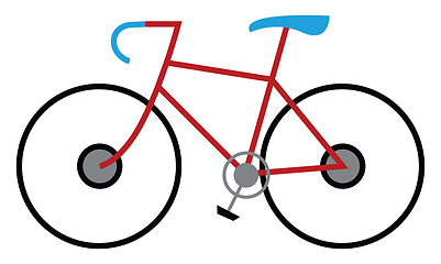 Image showing Clipart of a colorful trendy bicycle with blue seat and handle v