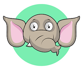 Image showing Grey cartoon elephant vector illustration on white background