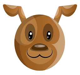 Image showing Brown cartoon dog vector illustartion on white background