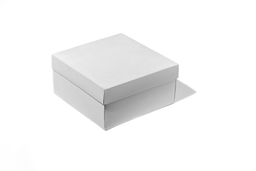 Image showing Blank white box isolated on a white studio background, copyspace