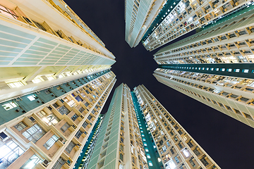 Image showing Skyscraper to the sky at night