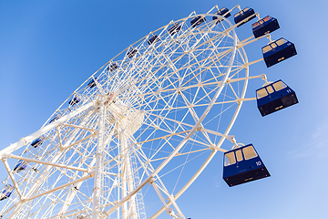 Image showing Ferris wheel with blue sky