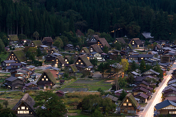 Image showing Japanese Shirakawago village at evening