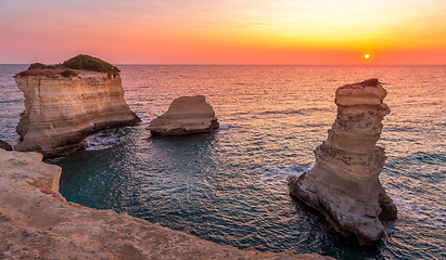 Image showing Italy, Santo Andrea cliffs in Puglia