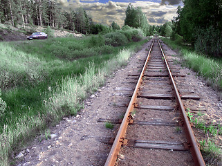 Image showing Rusty rails