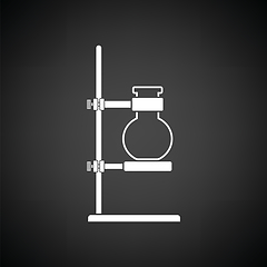 Image showing Icon of chemistry flask griped in stand