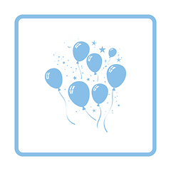 Image showing Party balloons and stars icon