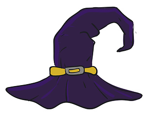 Image showing A violet-colored witch hat vector or color illustration