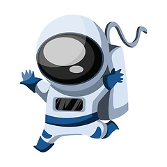 Image showing Happy running astronaut vecto illustration on white background.