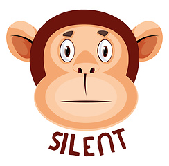 Image showing Monkey is silent, illustration, vector on white background.