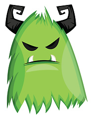 Image showing Vector illustration on white background of grumpy green monster 