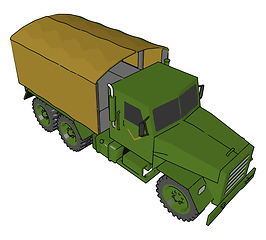 Image showing A military truck Military vector or color illustration