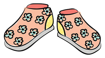 Image showing A pair of baby\'s shoes vector or color illustration