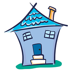 Image showing A blue house vector or color illustration