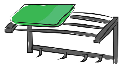 Image showing Simple vector illustration of a green and grey coat hanger vecto