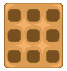Image showing A square waffle to be enjoyed with whipped cream or syrup as a d