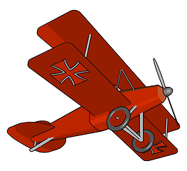 Image showing Biplane style vintage airplane retro plane vector or color illus