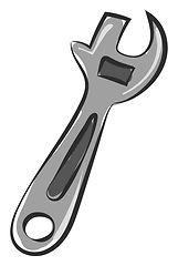 Image showing Portrait of a silver spanner/Construction tool vector or color i