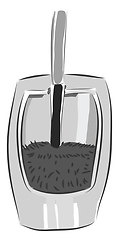 Image showing Vector illustration of a grey toilet brush white background